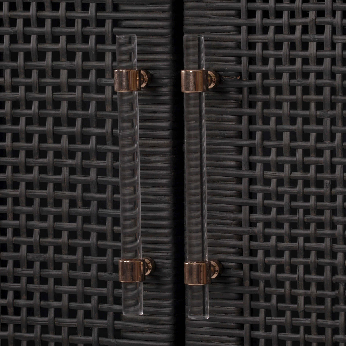 TOV Amara Charcoal Woven Rattan Cabinet