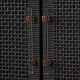 TOV Amara Charcoal Woven Rattan Cabinet