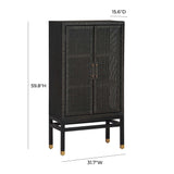 TOV Amara Charcoal Woven Rattan Cabinet