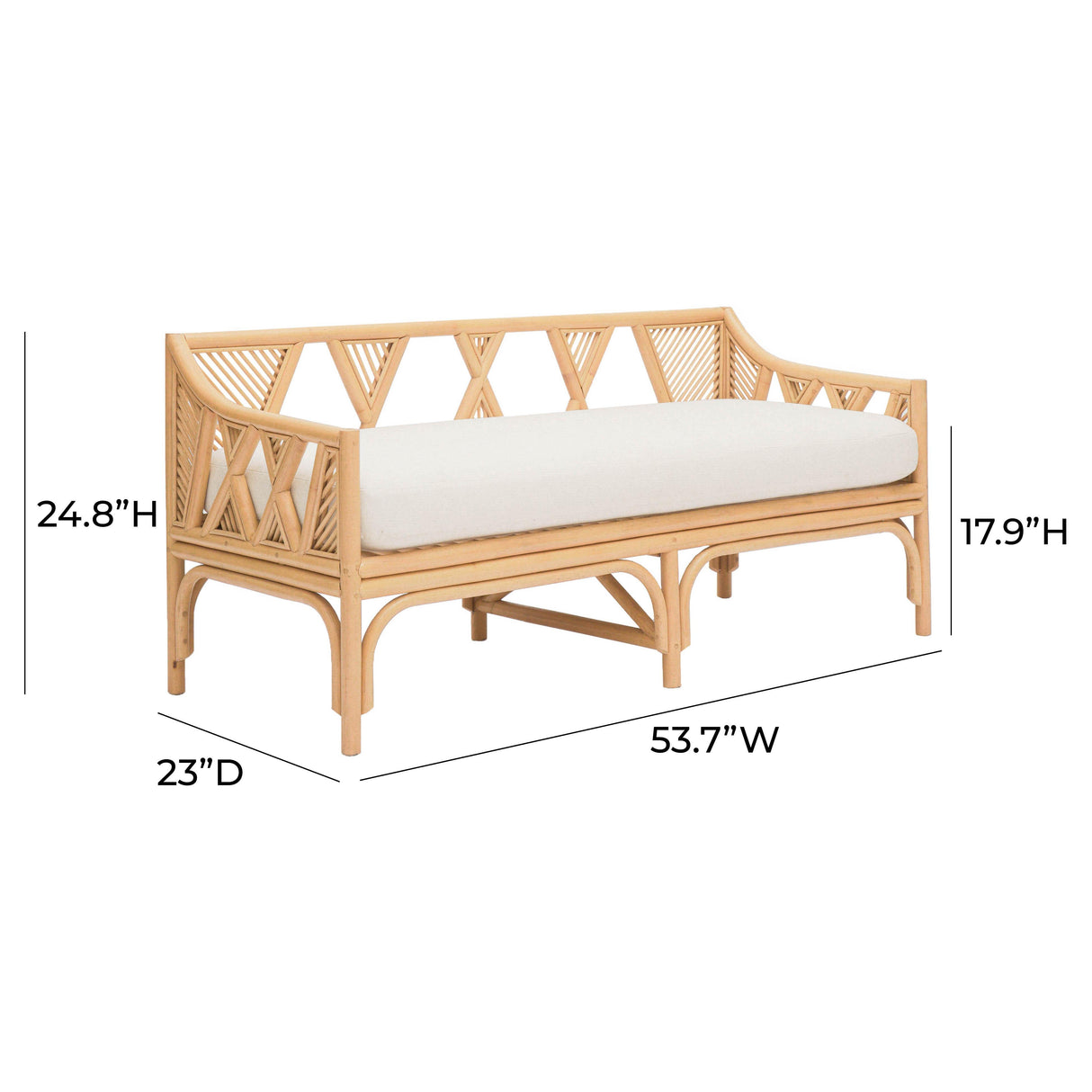 TOV Jayla Natural Rattan Bench