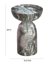 TOV Rue Grey and Blush Marble Side Table