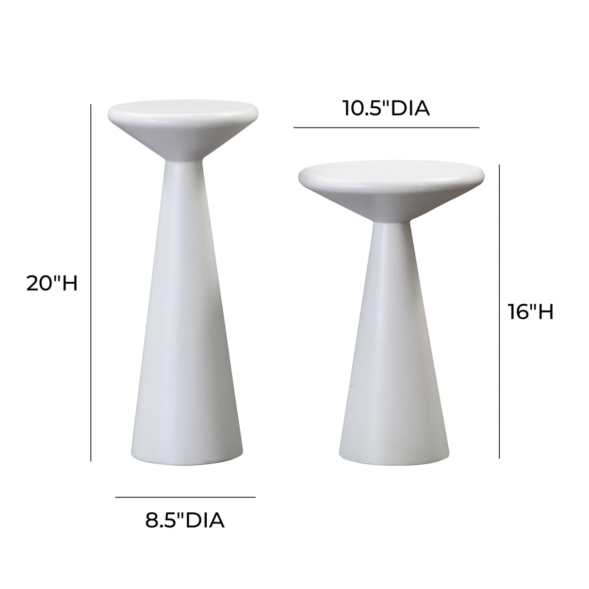 TOV Gianna Concrete Accent Tables - Set of 2