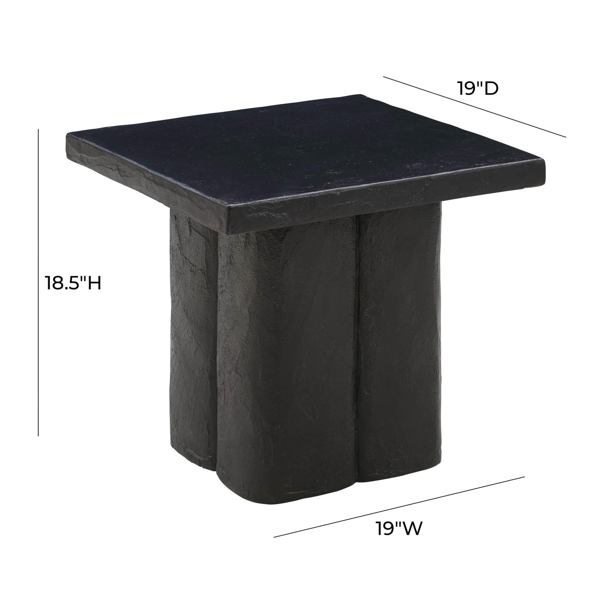 TOV Kayla Black Concrete Side Table