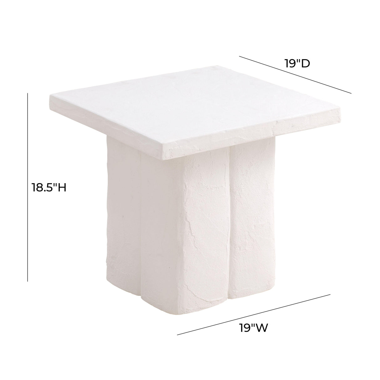 TOV Kayla White Concrete Side Table