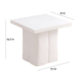 TOV Kayla White Concrete Side Table