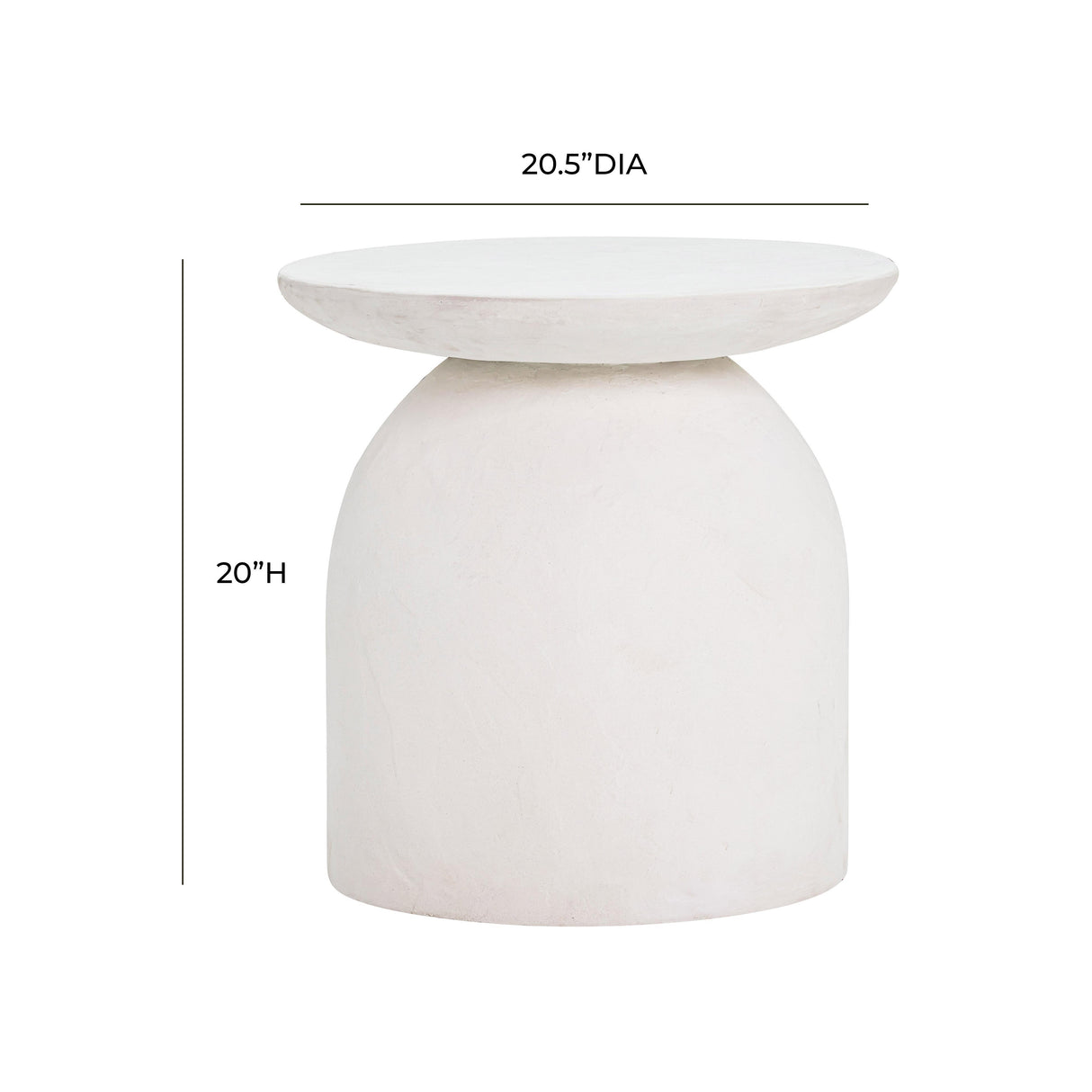 TOV Aloe White Concrete Side Table