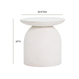 TOV Aloe White Concrete Side Table