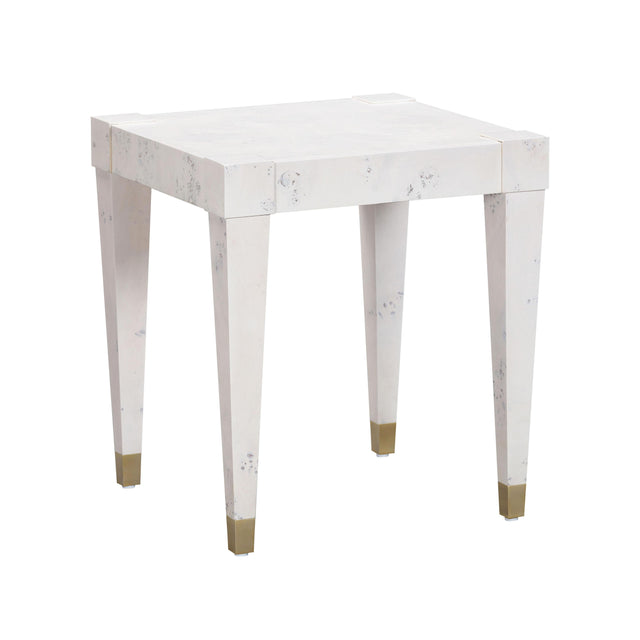TOV Brandyss White Burl End Table