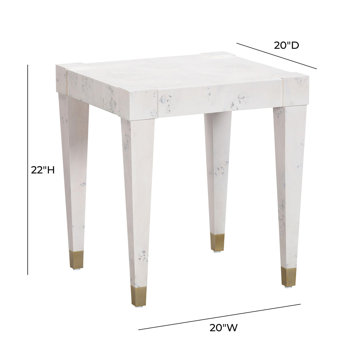 TOV Brandyss White Burl End Table