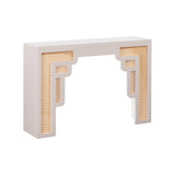 TOV Suzie Cream & Rattan Console Table