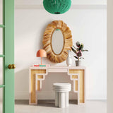 TOV Suzie Cream & Rattan Console Table
