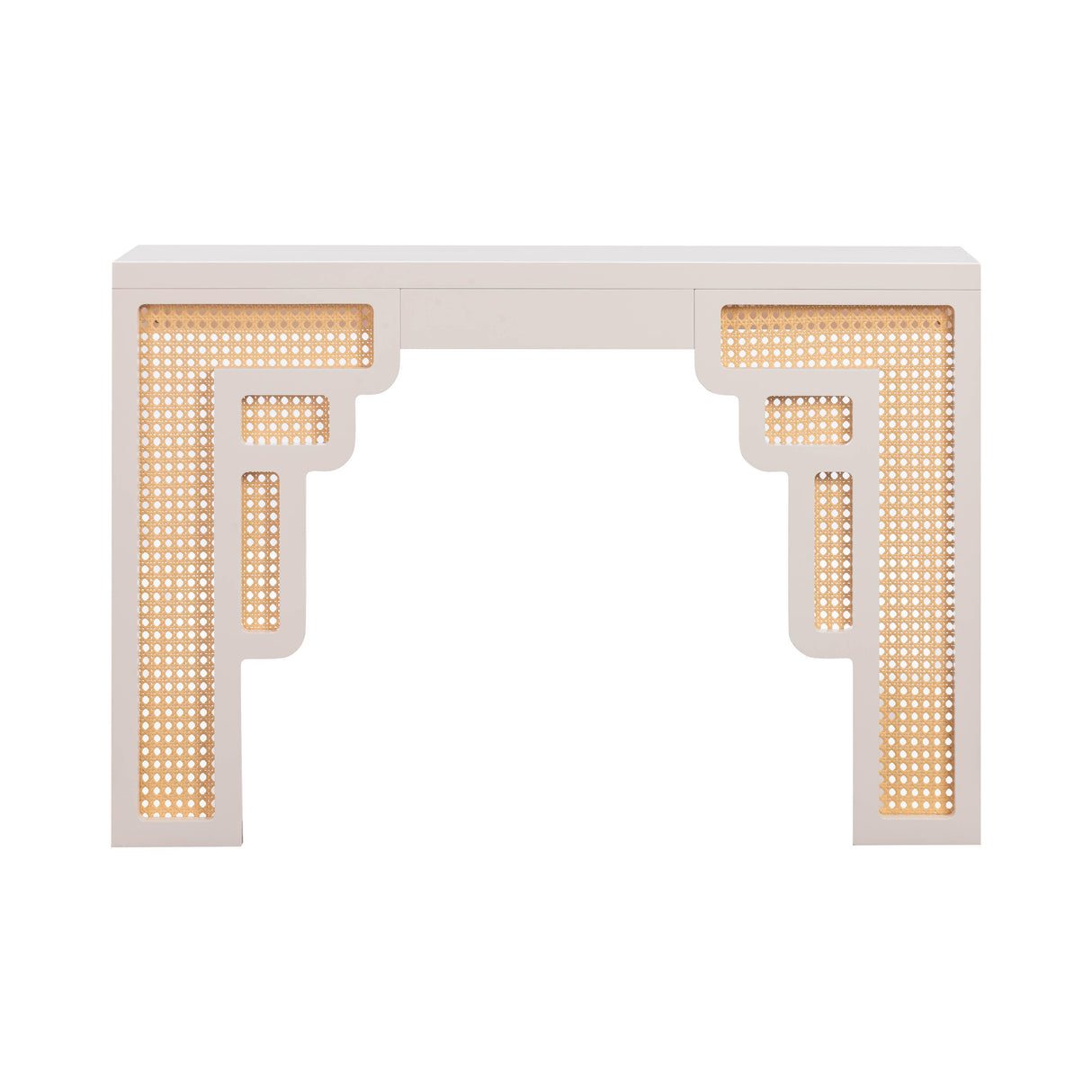 TOV Suzie Cream & Rattan Console Table