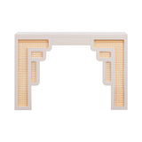 TOV Suzie Cream & Rattan Console Table