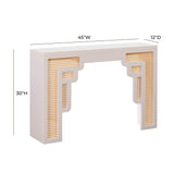 TOV Suzie Cream & Rattan Console Table