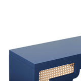 TOV Suzie Navy & Rattan Console Table