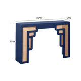 TOV Suzie Navy & Rattan Console Table