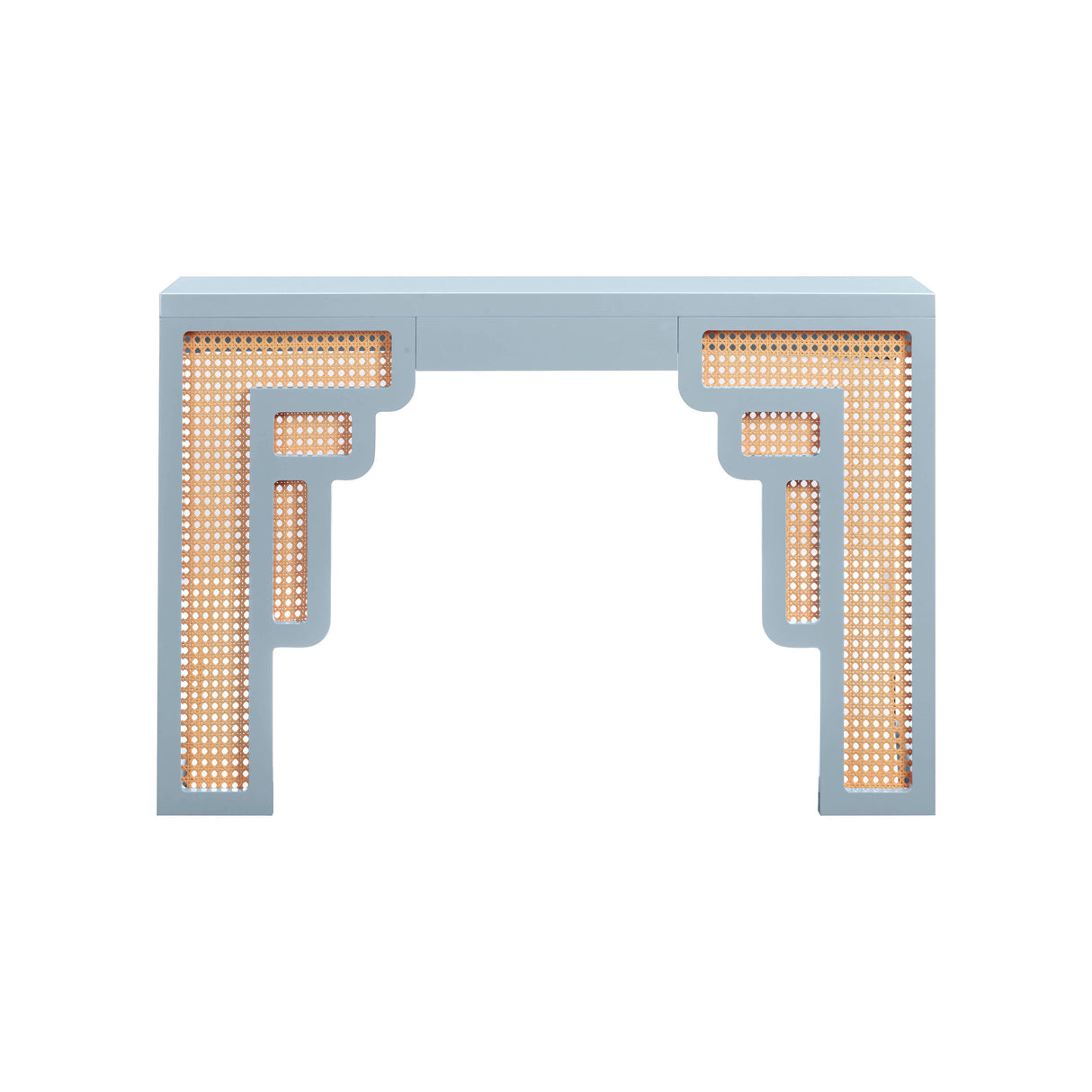 TOV Suzie Pastel Blue & Rattan Console Table