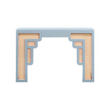 TOV Suzie Pastel Blue & Rattan Console Table
