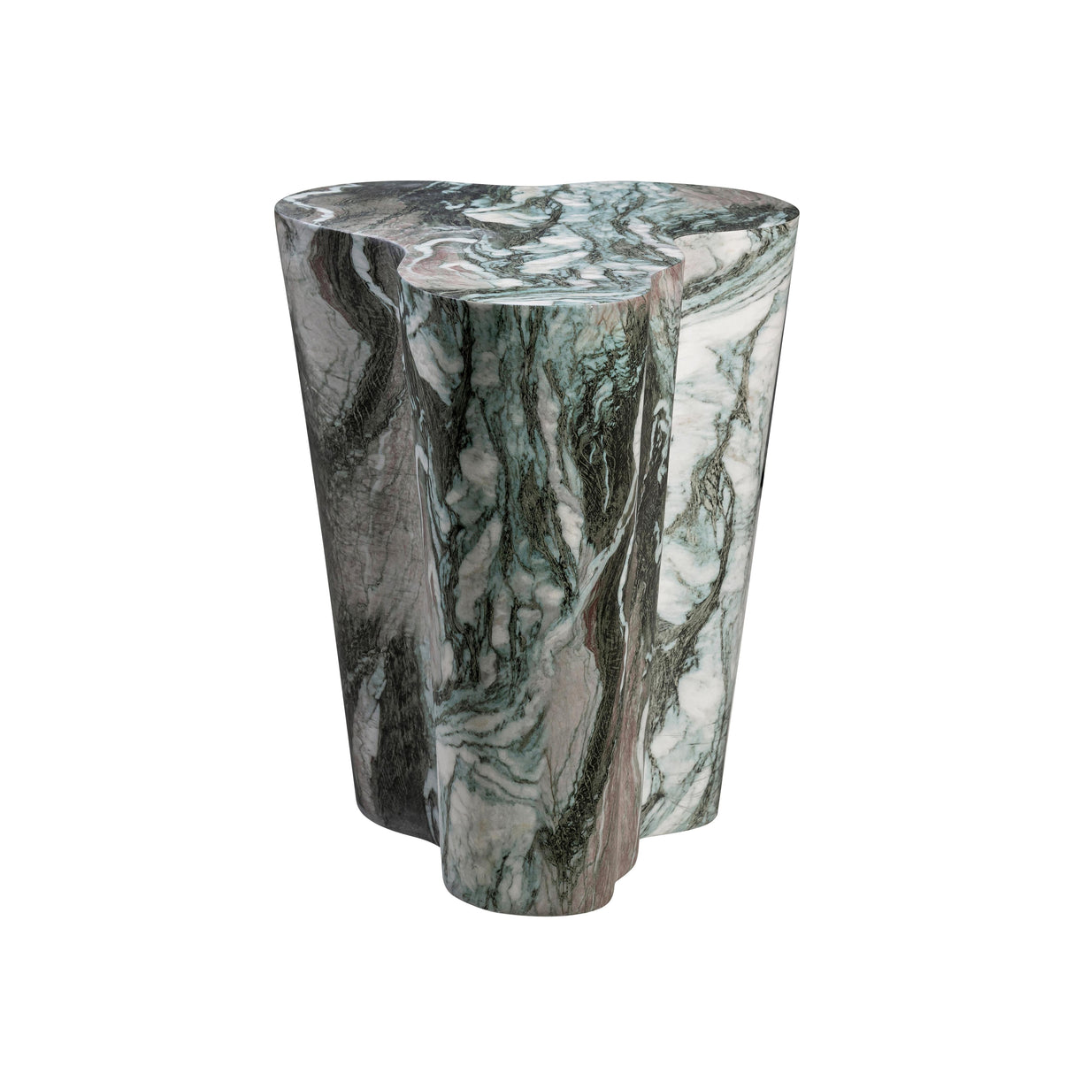 TOV Slab Grey/Blush Faux Marble Tall Side Table