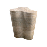 TOV Slab Faux Travertine Tall Side Table