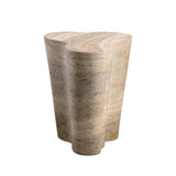 TOV Slab Faux Travertine Tall Side Table