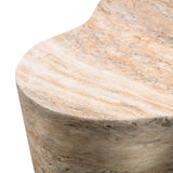 TOV Slab Faux Travertine Tall Side Table