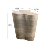 TOV Slab Faux Travertine Tall Side Table