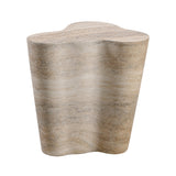 TOV Slab Faux Travertine Short Side Table