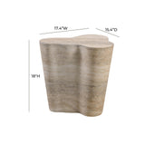 TOV Slab Faux Travertine Short Side Table