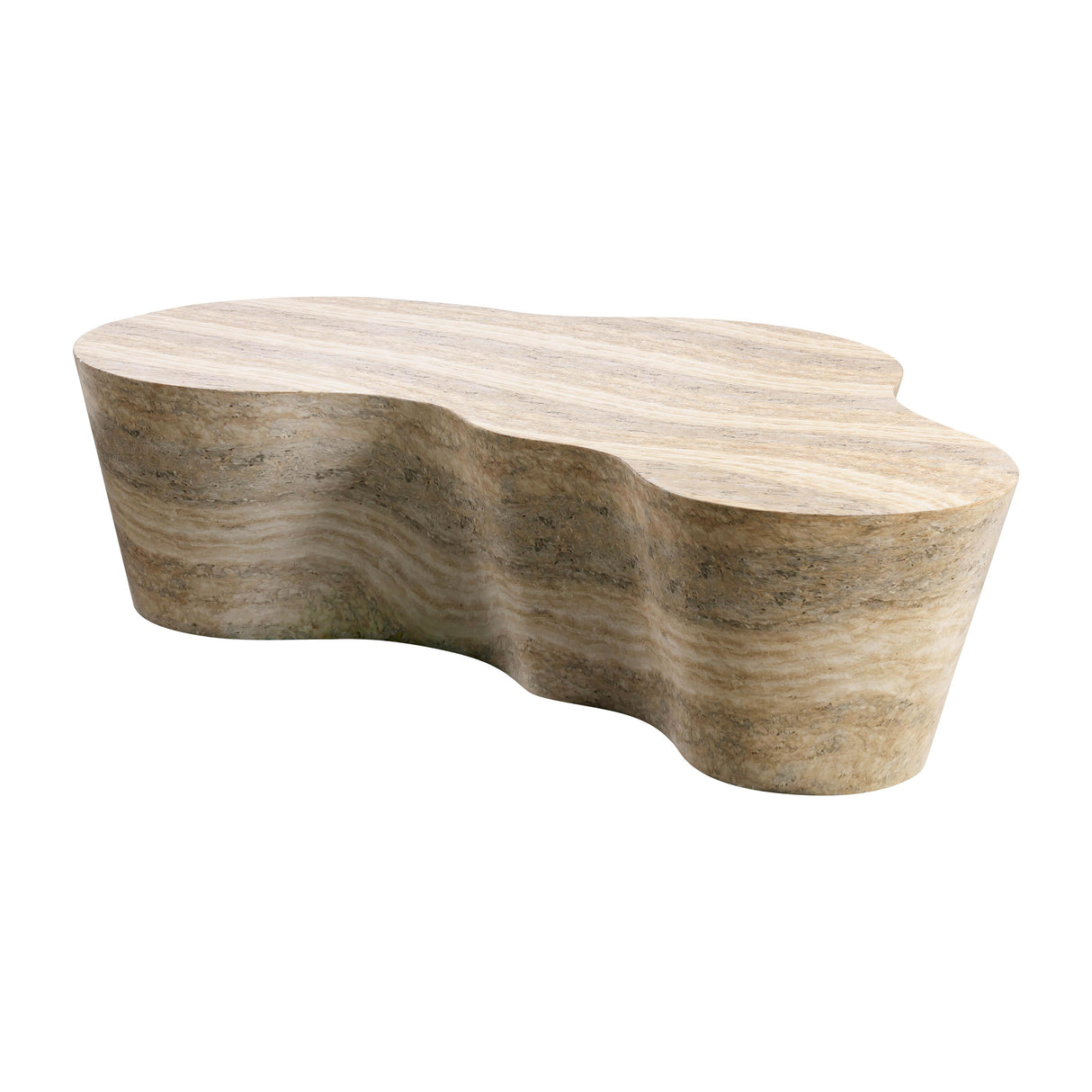 TOV Slab Faux Travertine Coffee Table