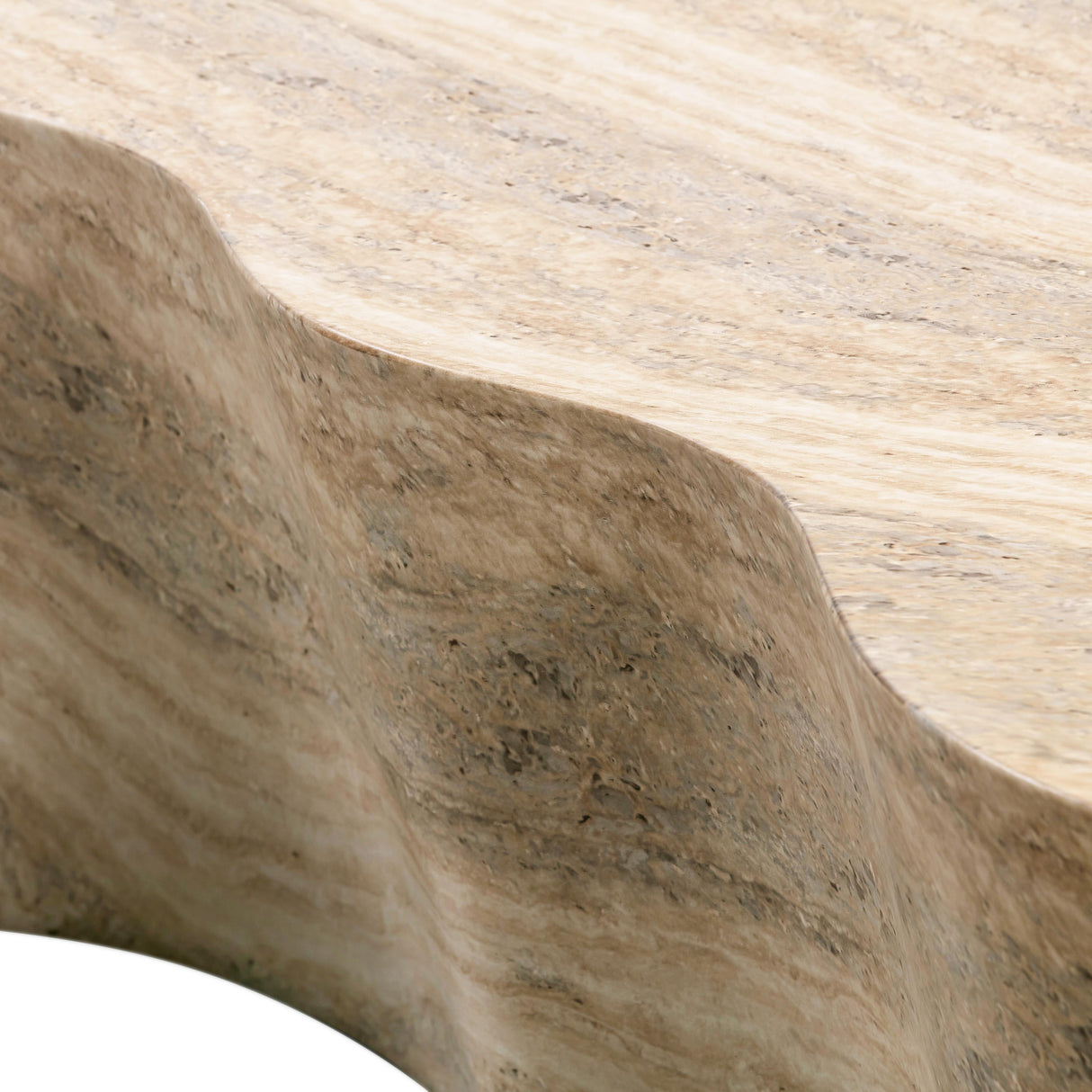 TOV Slab Faux Travertine Coffee Table