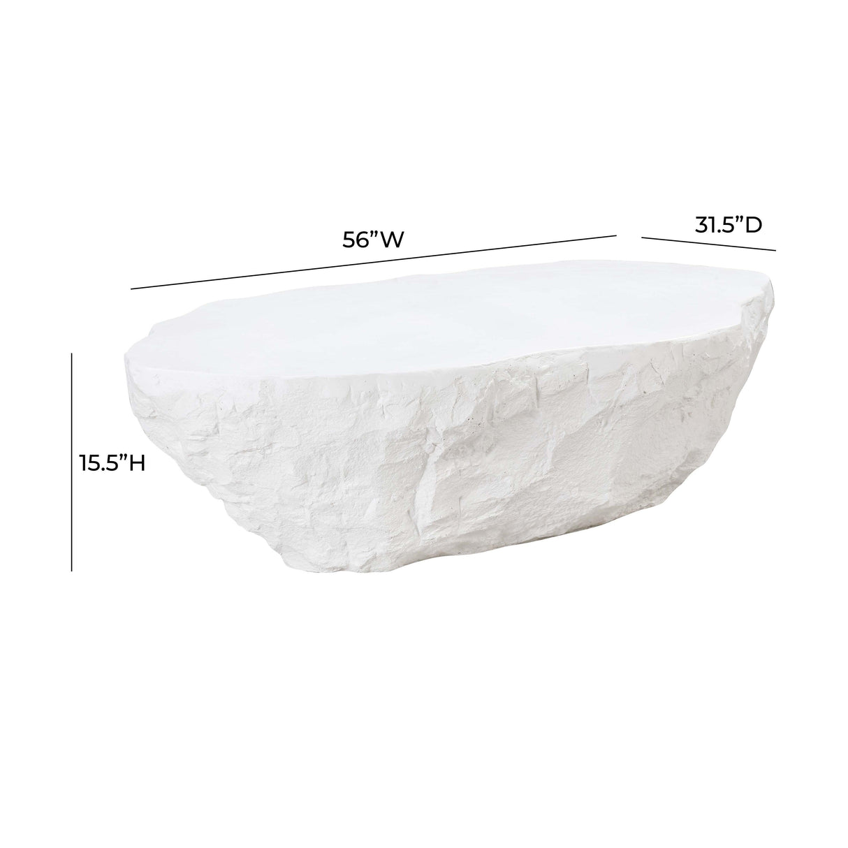 TOV Crag White Concrete Coffee Table