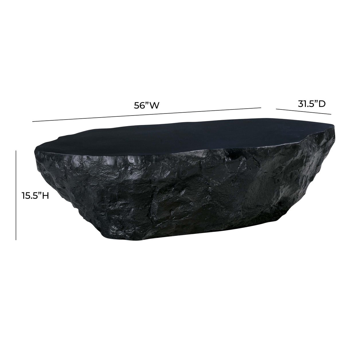 TOV Crag Black Concrete Coffee Table