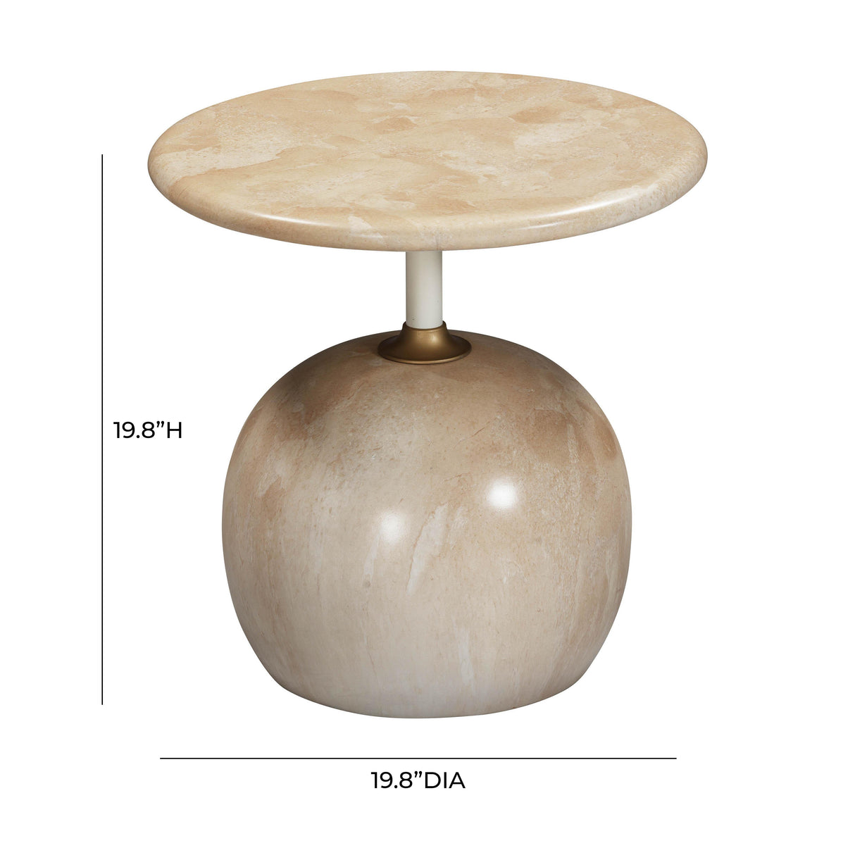 TOV Mire Rose Faux Marble Side Table