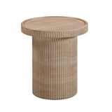 TOV Darcy Faux Travertine Concrete Side Table