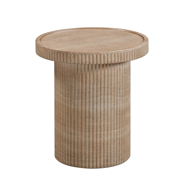 TOV Darcy Faux Travertine Concrete Side Table