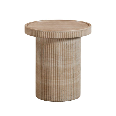 TOV Darcy Faux Travertine Concrete Side Table