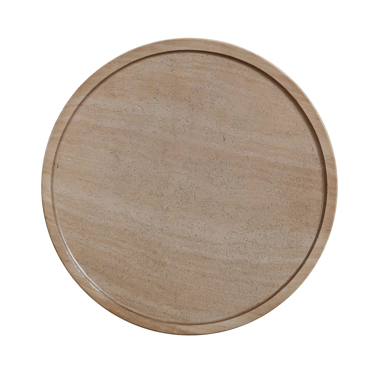TOV Darcy Faux Travertine Concrete Side Table