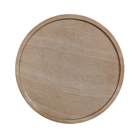 TOV Darcy Faux Travertine Concrete Side Table