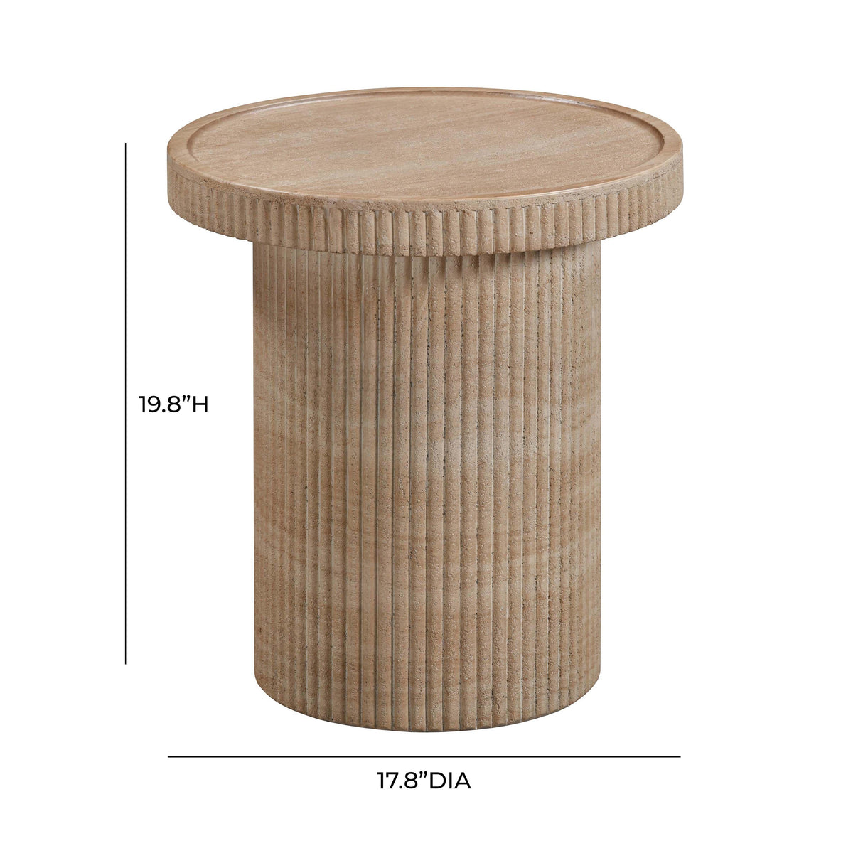 TOV Darcy Faux Travertine Concrete Side Table
