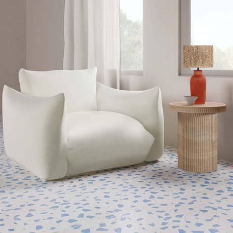 TOV Darcy Faux Travertine Concrete Side Table