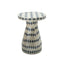 TOV Halio Cream & Blue Checkered Shell Side Table