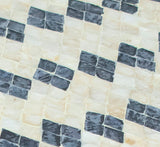 TOV Halio Cream & Blue Checkered Shell Side Table