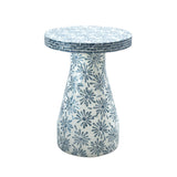 TOV Halio Blue Floral Shell Side Table
