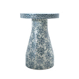 TOV Halio Blue Floral Shell Side Table