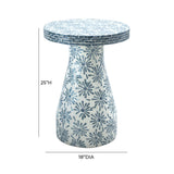 TOV Halio Blue Floral Shell Side Table