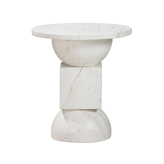 TOV Chip Marble Print Indoor / Outdoor Side Table