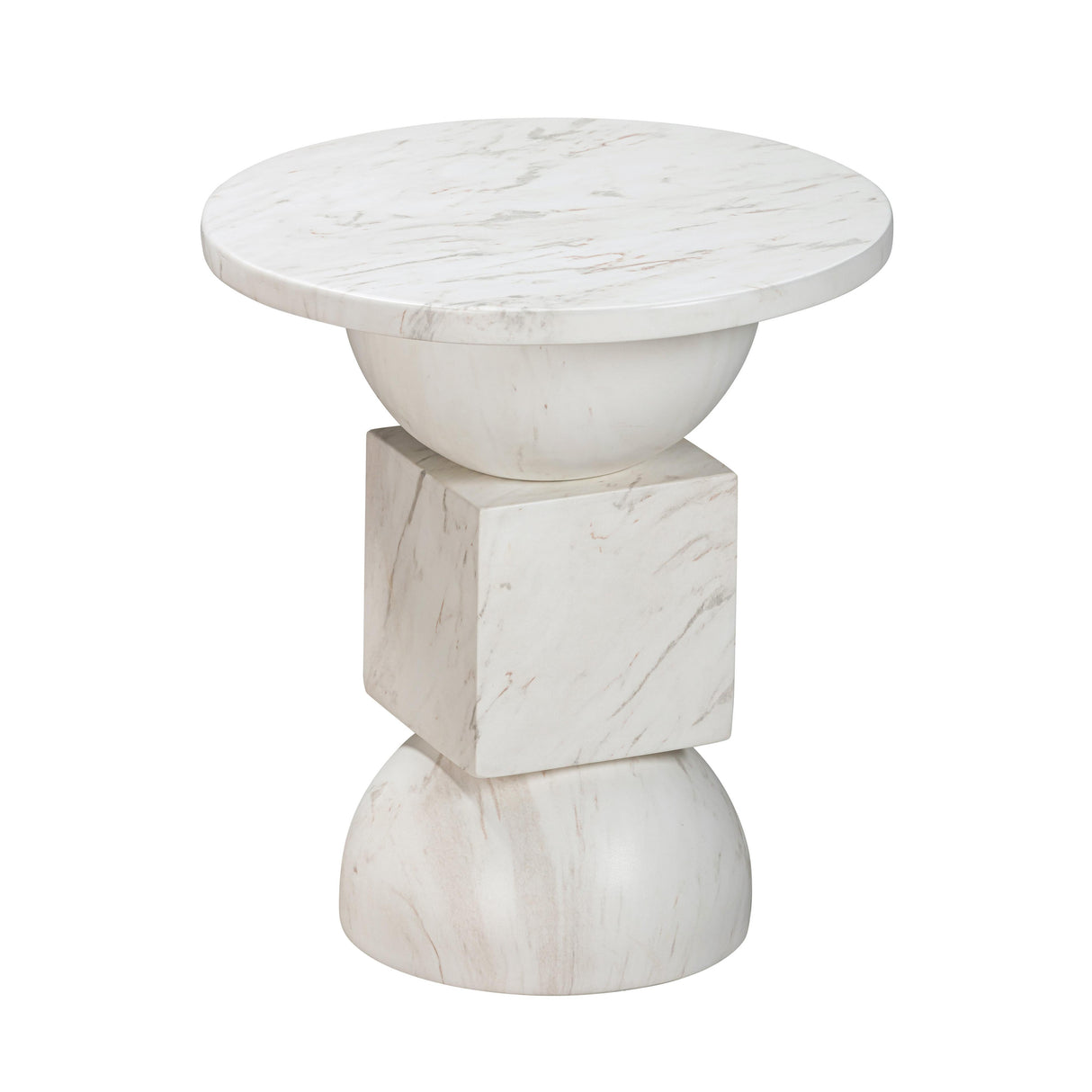 TOV Chip Marble Print Indoor / Outdoor Side Table