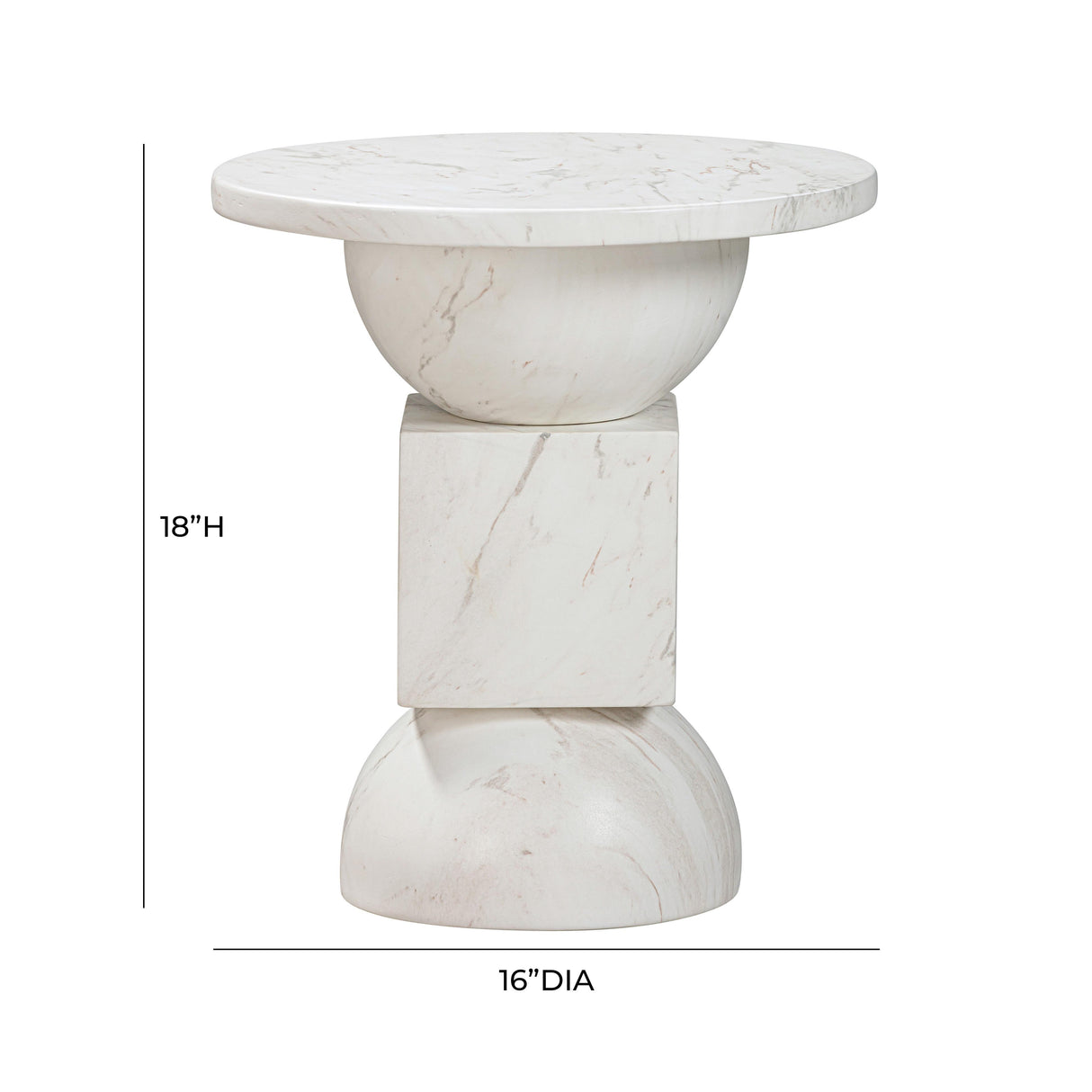 TOV Chip Marble Print Indoor / Outdoor Side Table