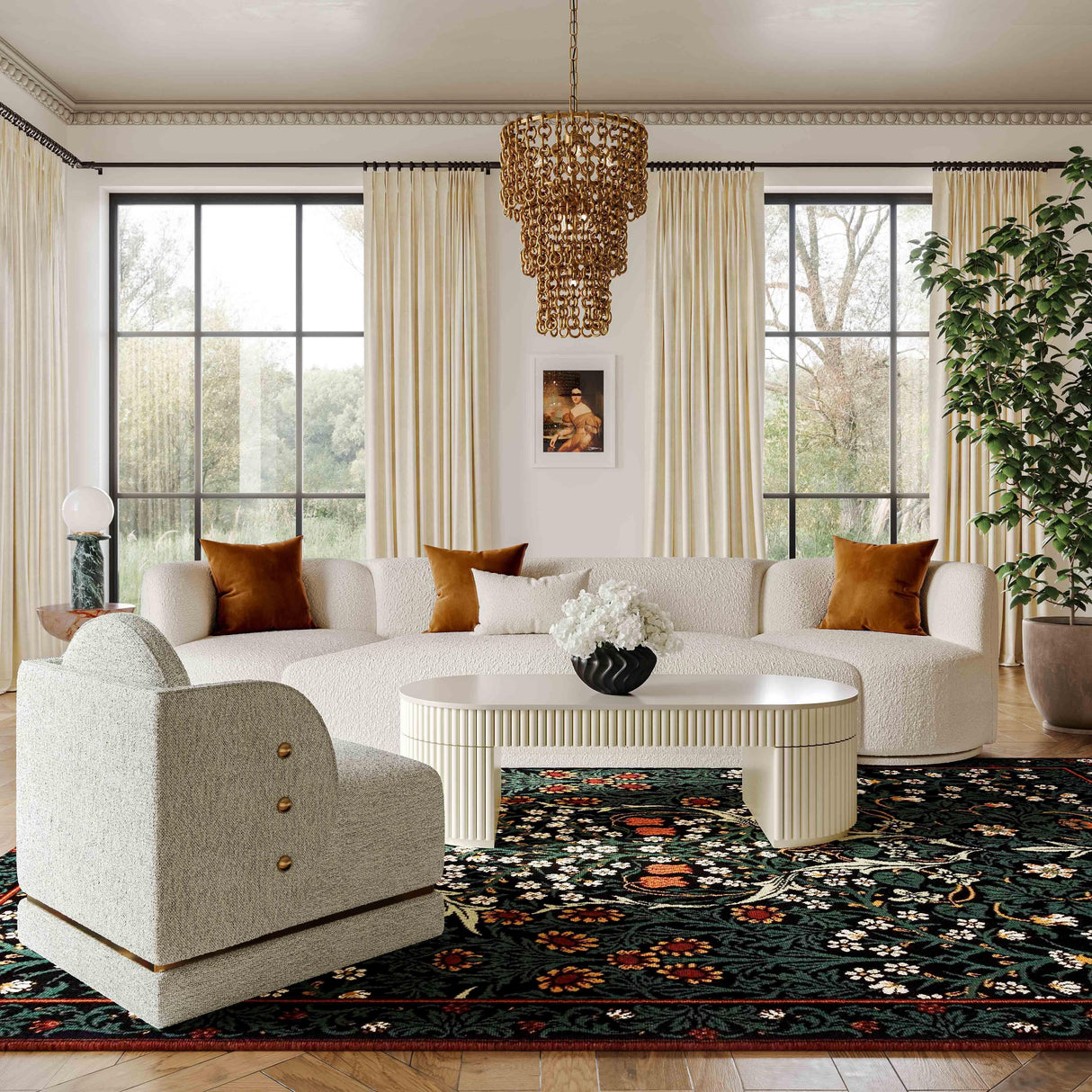 TOV Bella Cream Oval Coffee Table